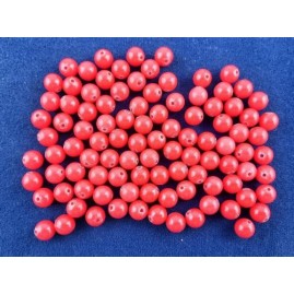 Perlen Kunststoff rot 9,7mm mit Loch 100 Stück - PE97KURT